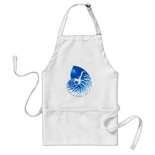 Nautilus shell - cobalt blue and white standard apron