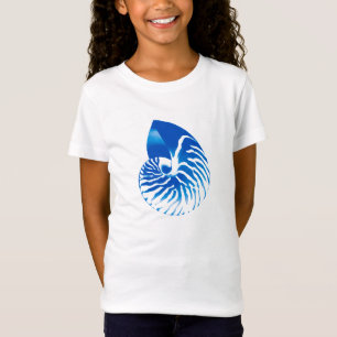 Nautilus shell - cobalt blue and white T-Shirt