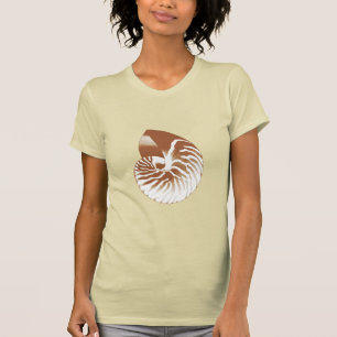 Nautilus shell - cocoa brown and white T-Shirt