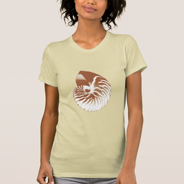 Nautilus shell - cocoa brown and white T-Shirt (Front)