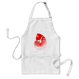 Nautilus shell - dark red and white standard apron