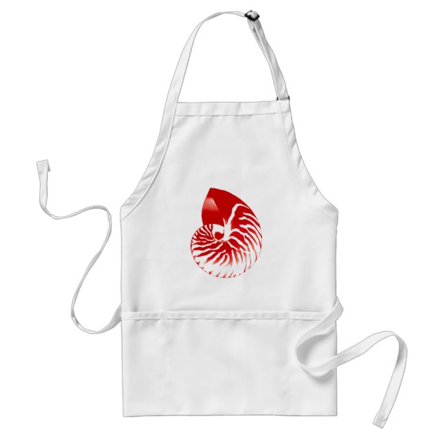 Nautilus shell - dark red and white standard apron (Front)