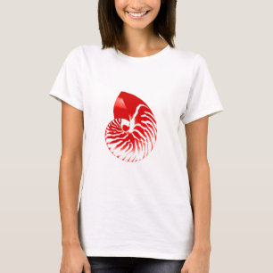 Nautilus shell - dark red and white T-Shirt