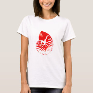 Nautilus shell - dark red and white T-Shirt