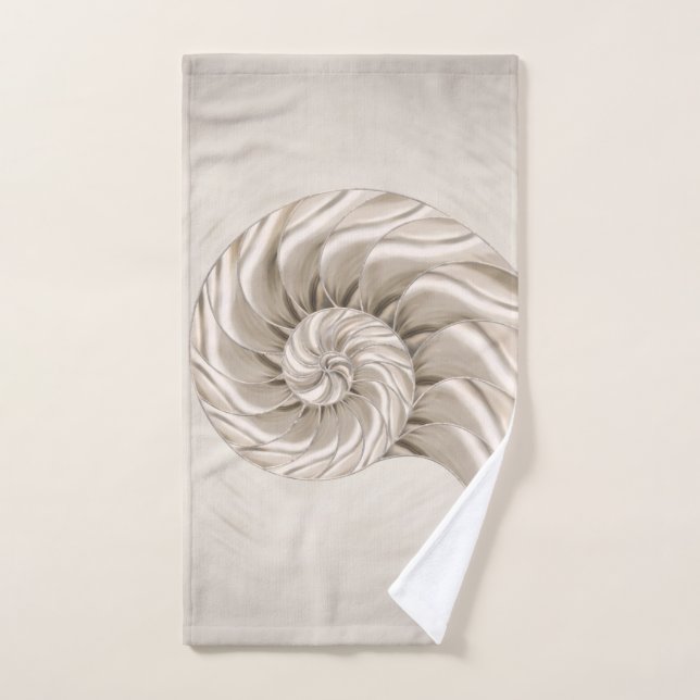 Nautilus Shell Drawing Bath Towel Set (Hand Towel)