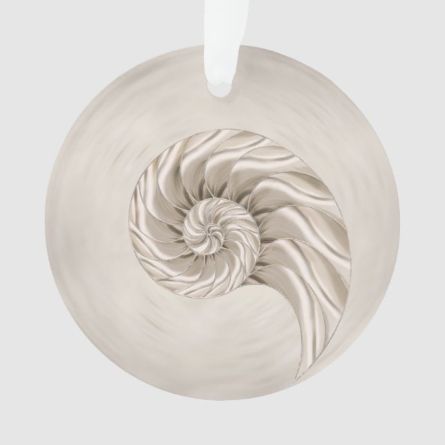 Nautilus Shell Drawing Ornament (Front)