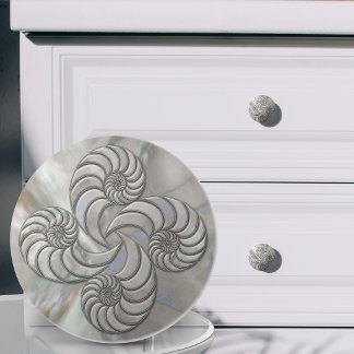 Nautilus Shell Faux Mother of Pearl Ceramic Knob