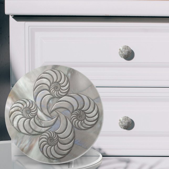 Nautilus Shell Faux Mother of Pearl Ceramic Knob (Creator Uploaded)