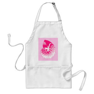 Nautilus shell - fuchsia pink and white standard apron