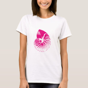 Nautilus shell - fuchsia pink and white T-Shirt