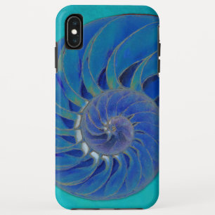 Nautilus Shell in Blue iPhone XS Max Case