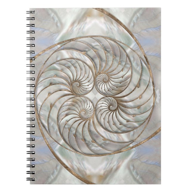 Nautilus Shell - Mother of Pearl and gold Notebook (Front)
