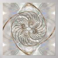 Nautilus Shell - Mother of Pearl and gold