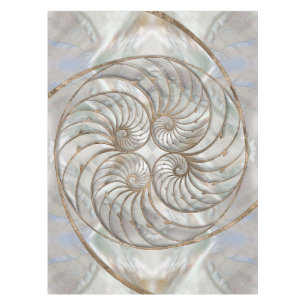Nautilus Shell - Mother of Pearl and gold Tablecloth