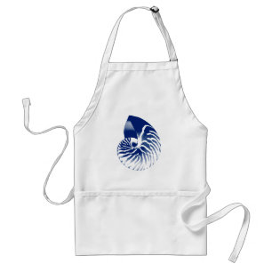 Nautilus shell - navy blue and white standard apron