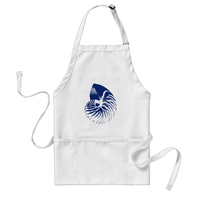 Nautilus shell - navy blue and white standard apron (Front)