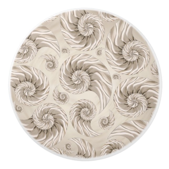 Nautilus Shell Pattern Ceramic Knob (Front)