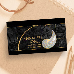Nautilus Shell - Peal and Black Abalone Business Card
