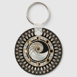 Nautilus Shell - Phases of the moon Key Ring