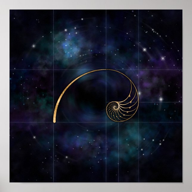 Nautilus Shell - Sacred Geometry Poster (Front)