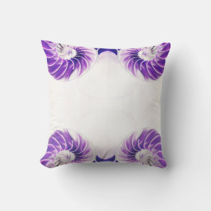 nautilus shell seashell Fibonacci cushion purple 