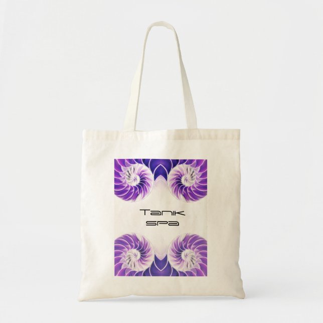 nautilus shell seashell Fibonacci swirl purple  Tote Bag (Front)
