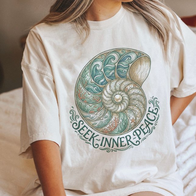 Nautilus Shell Seek Inner Peace Ocean Art Tri-Blend Shirt (Creator Uploaded)