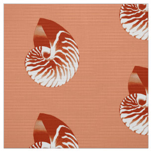 Nautilus Shell - terracotta and white Fabric