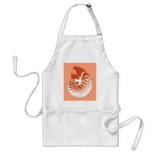 Nautilus shell - terracotta and white standard apron