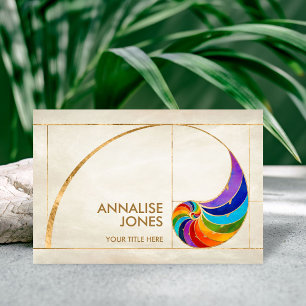 Nautilus Shell - Watercolor Chakra Colours Business Card