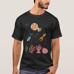 Nautilus Underwater Kids Whale Goldfish Ocean T-Shirt