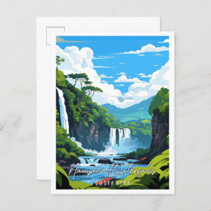 Nauyaca Waterfalls Costa Rica vintage travel  Postcard