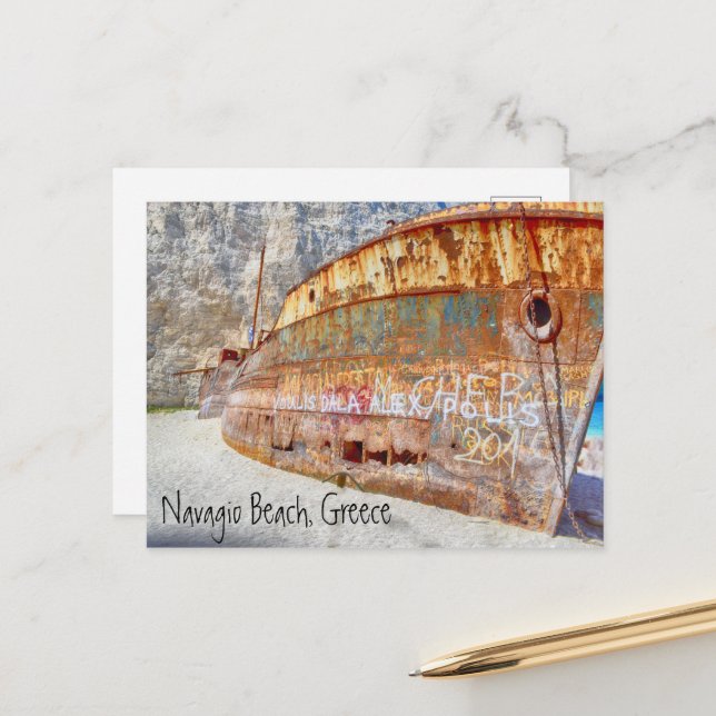 Navagio Beach, Greece Postcard (Front/Back In Situ)