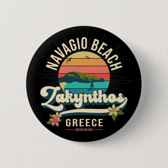 Navagio Beach, Zakynthos, Greece 6 Cm Round Badge (Front)