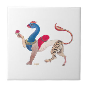 Navagunjara Krishna vintage Indian painting religi Tile