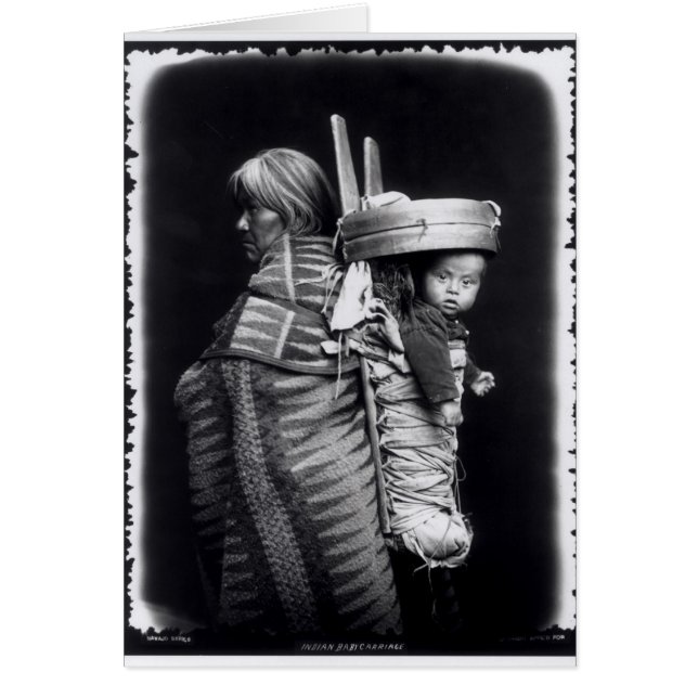 Navaho woman carrying a papoose on her back (Front)