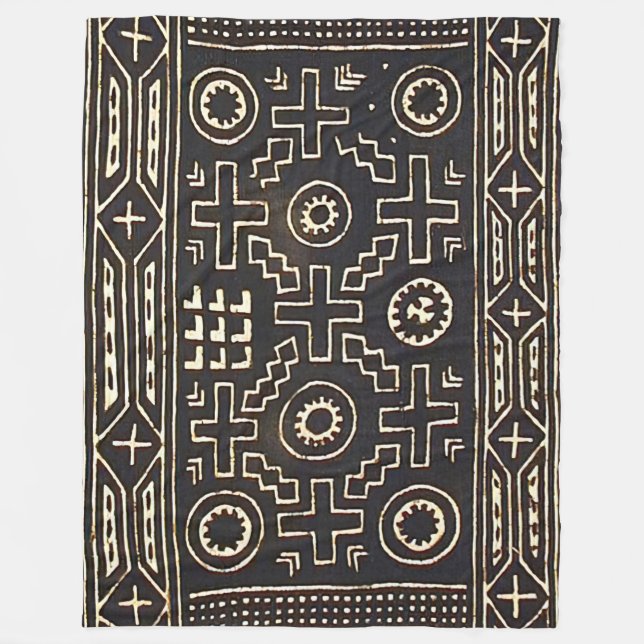 NAVAJO 1800s SADDLE BLANKET REPRINT FLEECE BLANKET (Front)