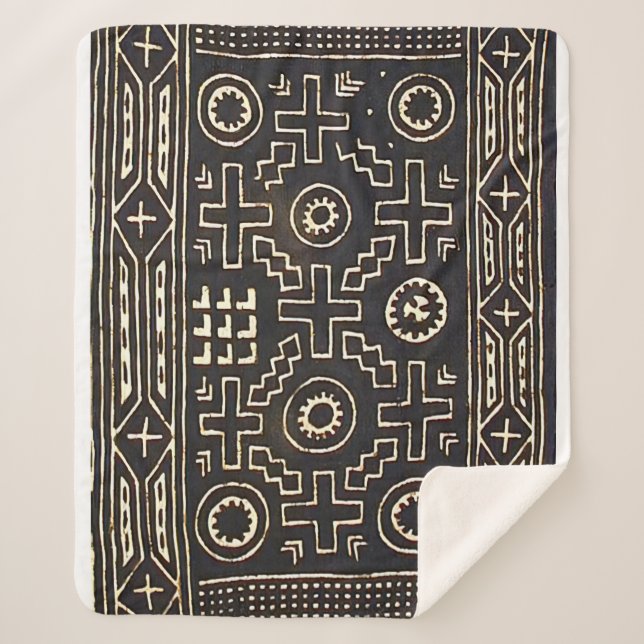 NAVAJO 1800s SADDLE BLANKET REPRINT SHERPA BLANKET (Front)