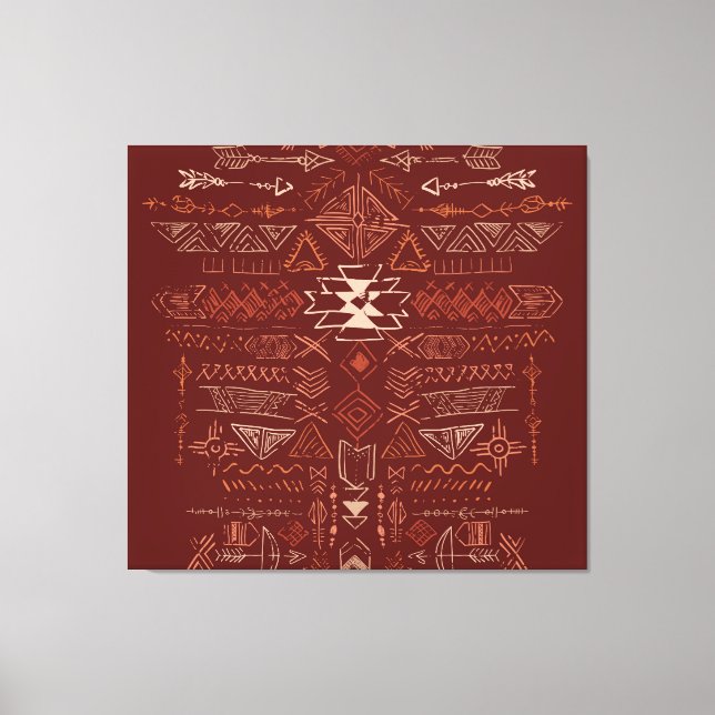 Navajo Aztec: Ethnic Doodle Pattern. Canvas Print (Front)