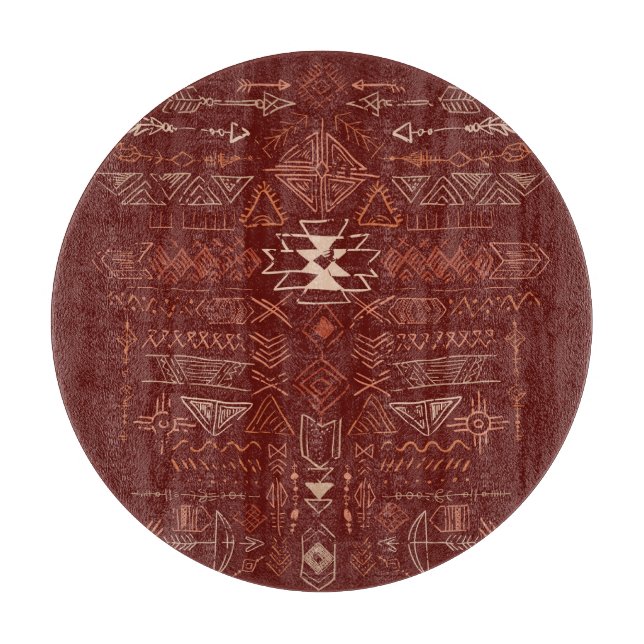 Navajo Aztec: Ethnic Doodle Pattern. Cutting Board (Front)