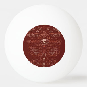 Navajo Aztec: Ethnic Doodle Pattern. Ping Pong Ball