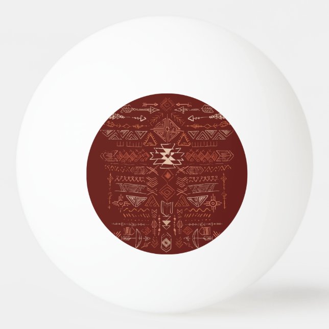 Navajo Aztec: Ethnic Doodle Pattern. Ping Pong Ball (Front)