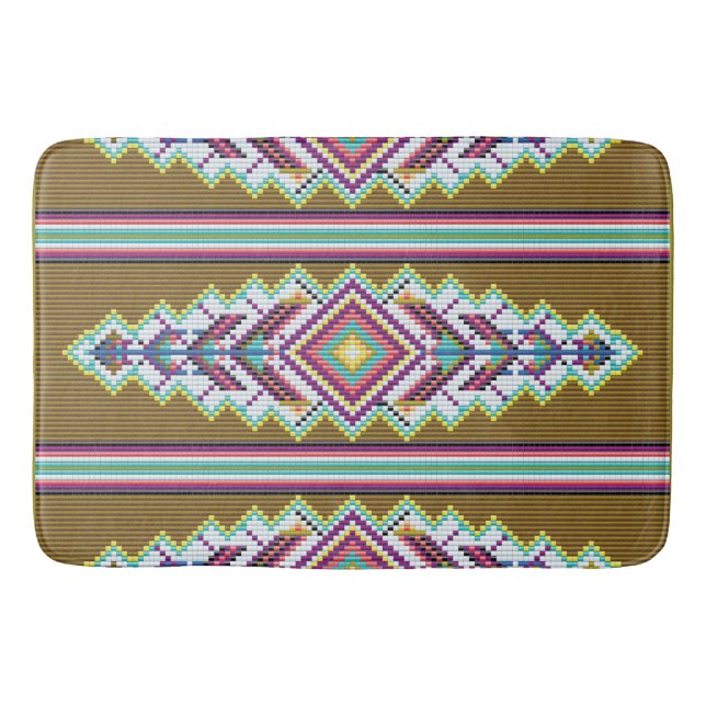 Navajo Bead Pattern Bath Mat (Front)