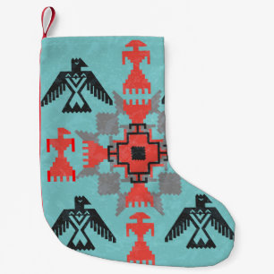 Navajo Birds, Ethnic Tribal Vintage. Small Christmas Stocking