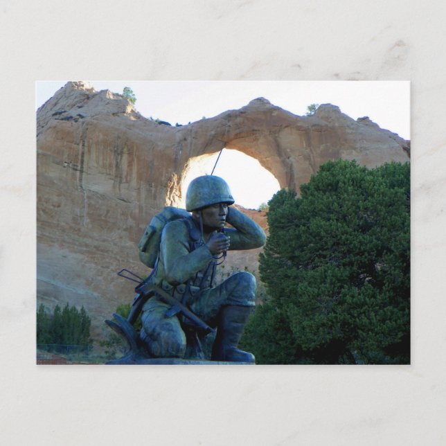 Navajo Code Talker (Window Rock) Postcard (Front)