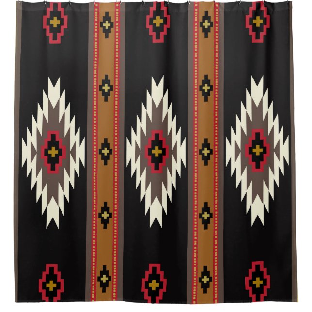 Navajo Design 7 Bandanna Shower Curtain (Front)