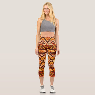 Navajo Ethnic Ornament: Vintage Seamless Capri Leggings