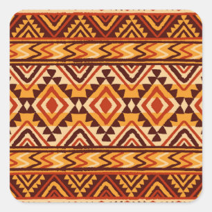 Navajo Ethnic Ornament: Vintage Seamless Square Sticker