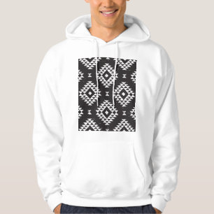 Navajo Geometric: Black White Tribal. Hoodie