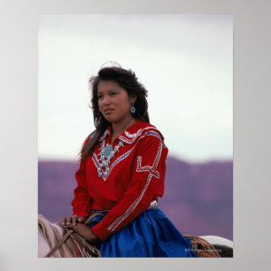 Navajo Girl on Horseback Poster